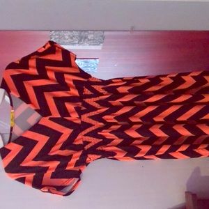 Orange and black stripped dress, barley used